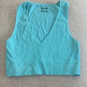 Garage Women's Aqua Ribbed Tank Top